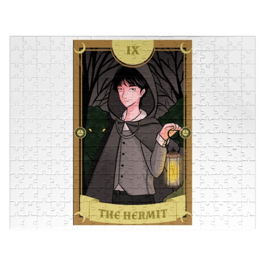Anime Tarot Card The Hermit Occult Gothic Witch Jigsaw Puzzles