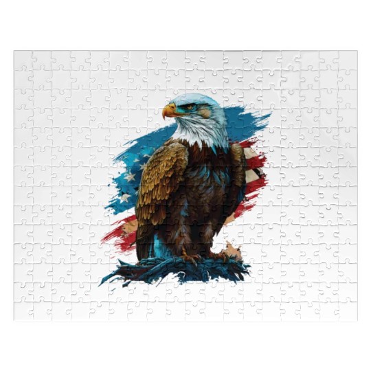 America Is Love American Bald Eagle 4th Of July Jigsaw Puzzles