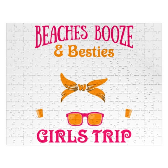 Beaches Booze Besties Girls Trip Spring Break Jigsaw Puzzles