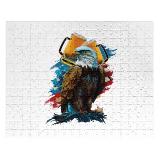 Drunk But Still Patriotic Beer Drinker American Jigsaw Puzzles
