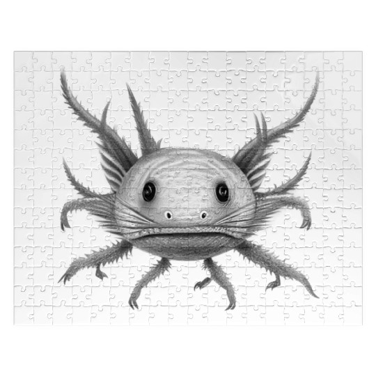 axolotl staring at you - original color Jigsaw Puzzles