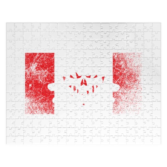 Vintage Canada Skull Flag Jigsaw Puzzles