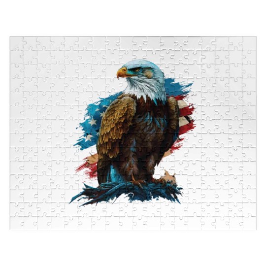 Lovin America Livin Patriotic American Bald Eagle Jigsaw Puzzles