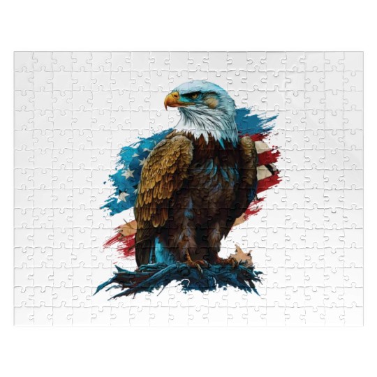 Not Sorry I'm Patriotic American Bald Eagle Jigsaw Puzzles