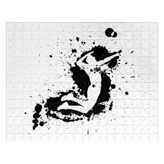 Volleyball Spike Man Black Jigsaw Puzzles