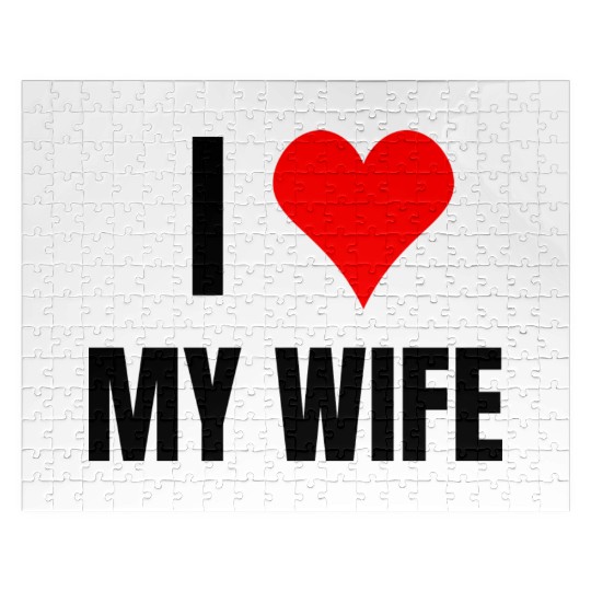 I Heart My Wife, Happy Husband, Happy Wife Jigsaw Puzzles