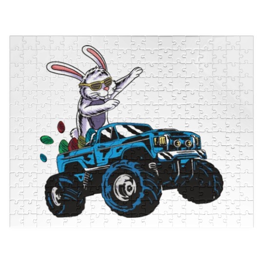 Happy Easter Motif Easter Eggs Funny Easter Bunny Jigsaw Puzzles