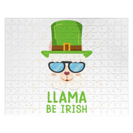 LLama be Irish Lama Alpaca St. Patrick's Day Jigsaw Puzzles