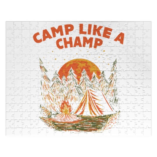 Camp Like a Champ Summer Camping Tropical Camper F Jigsaw Puzzles