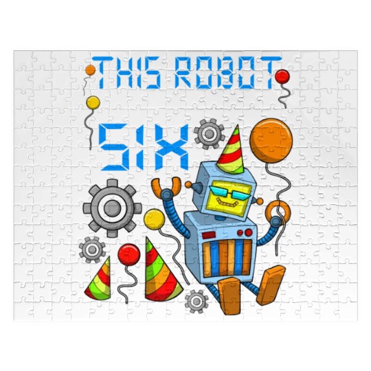 Robot Birthday Outfit Boy 6th Robot Birthday Party Jigsaw Puzzles