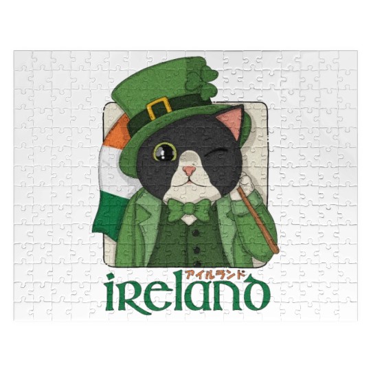 Ireland Tuxedo Cat Jigsaw Puzzles