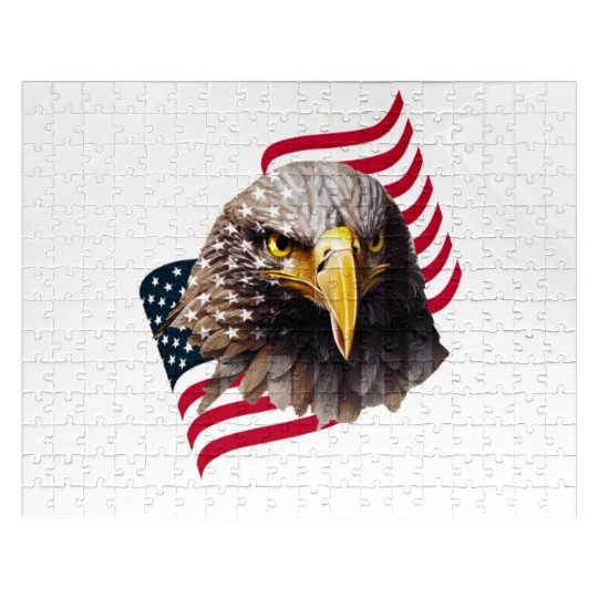 Patriotic Eagle US American Flag Bald Eagle USA Jigsaw Puzzles