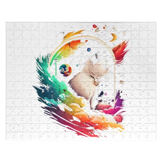 Space Cat on Galaxy Cat Lover Jigsaw Puzzles