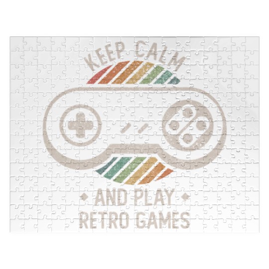 Retro Gaming Keep Calm Spruch Games Nerd Geek Jigsaw Puzzles
