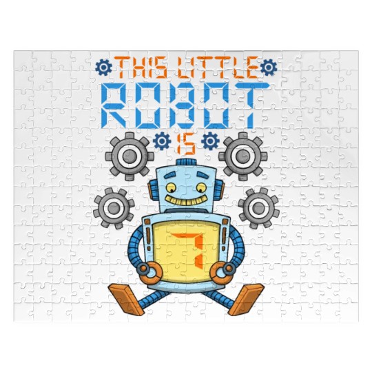 Robot Birthday Outfit Boy 7th Robot Birthday Party Jigsaw Puzzles
