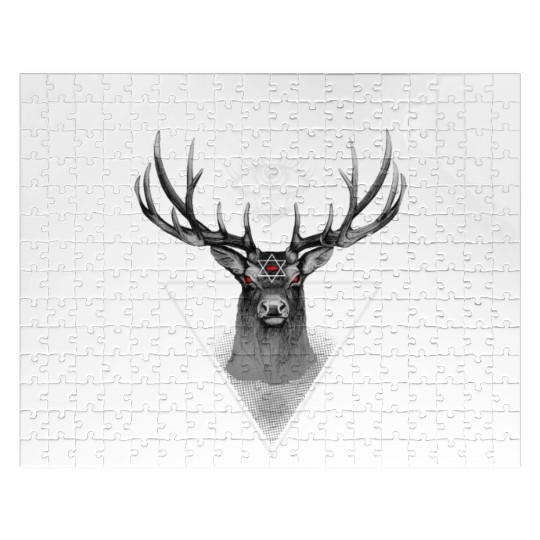 Witch Eye Evil Deer Pentagram Satanic Witchcraft Jigsaw Puzzles