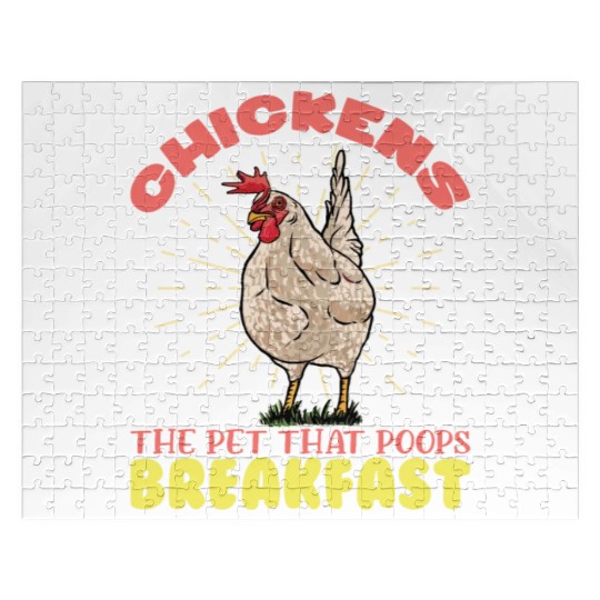 Chickens The Pet That Poops Chicken Rooster Farmer Jigsaw Puzzles