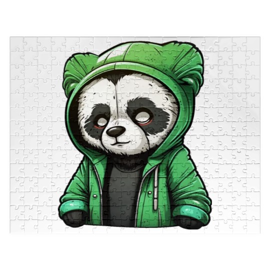 The panda in the green Jigsaw Puzzles
