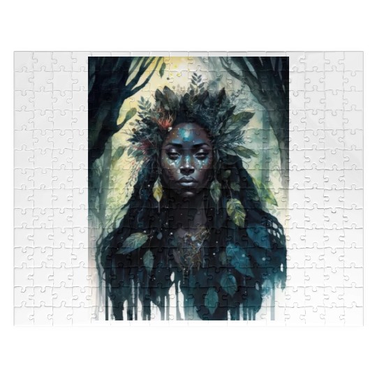 Black Nature Goddess - African American, Woodland Jigsaw Puzzles