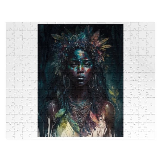 Black Nature Goddess - African American, Woodland Jigsaw Puzzles