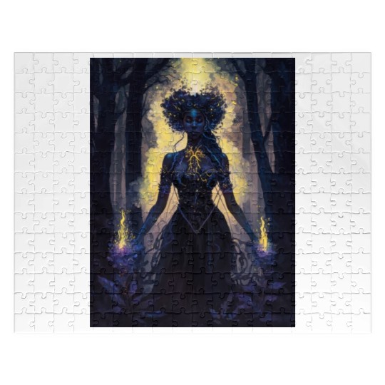 Black Nature Goddess - African American, Woodland Jigsaw Puzzles