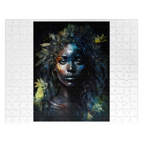 Black Nature Goddess - African American, Woodland Jigsaw Puzzles