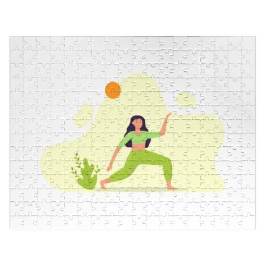 Woman Yoga Exercise Health Illustration Jigsaw Puzzles