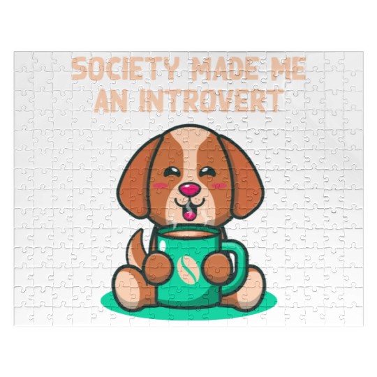 Handcrafted by Society Introvert Sayings Antisocia Jigsaw Puzzles