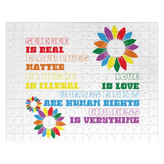 Distressed Science Is Real Black Jigsaw Puzzles