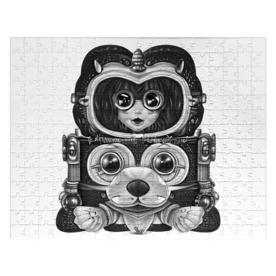 person in dog faced robot suit original Jigsaw Puzzles
