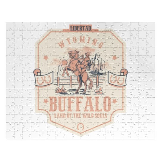 buffalo wyoming wild west town Jigsaw Puzzles