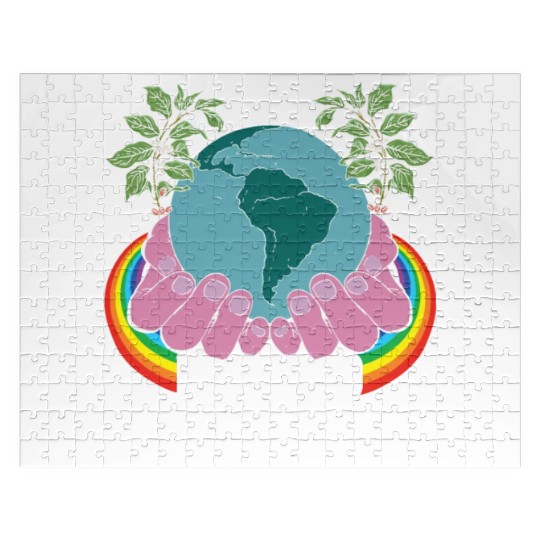 Be Kind To The Earth Rainbow Natural Environment Jigsaw Puzzles