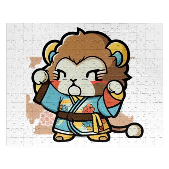 lion in kimono Jigsaw Puzzles