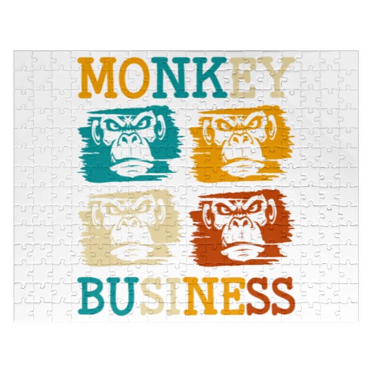 Banana Chimpanzee Colorful Hairy Jigsaw Puzzles