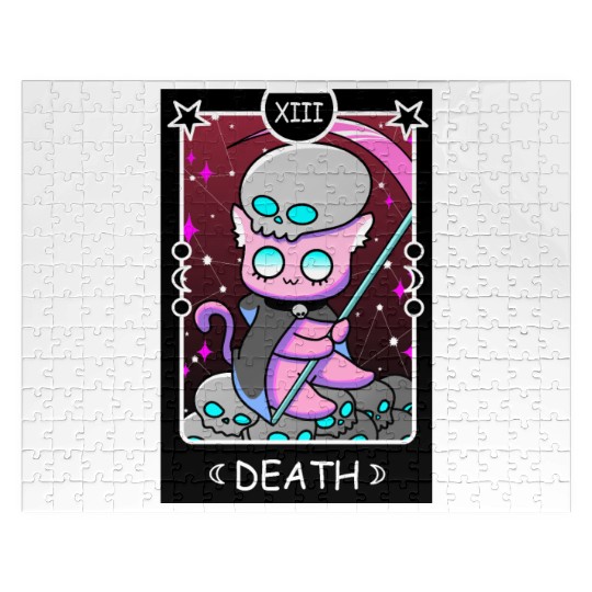 Kawaii Pastel Goth Tarot Card Death Grim Reaper Cu Jigsaw Puzzles