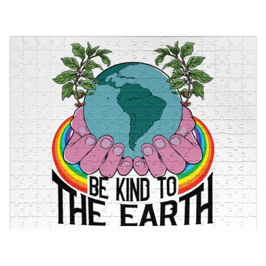 Be Kind To The Earth Rainbow Natural Environment Jigsaw Puzzles