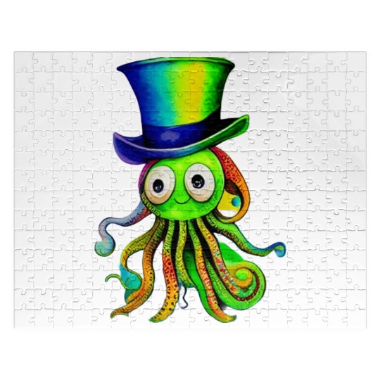 A Splash of Color A Watercolor Rainbow Octopus Jigsaw Puzzles