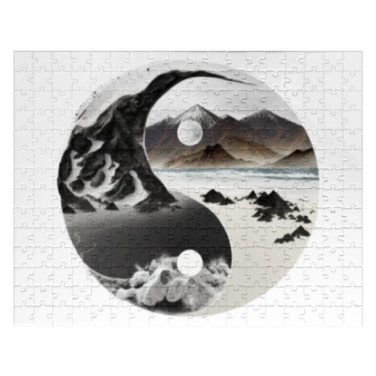 Ying Yang - mountains - beach Jigsaw Puzzles
