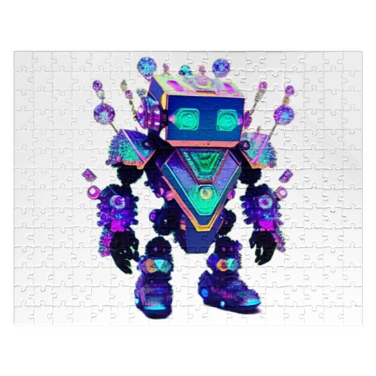 Gemstone Guardian Robot Made of Sparkling Crystals Jigsaw Puzzles