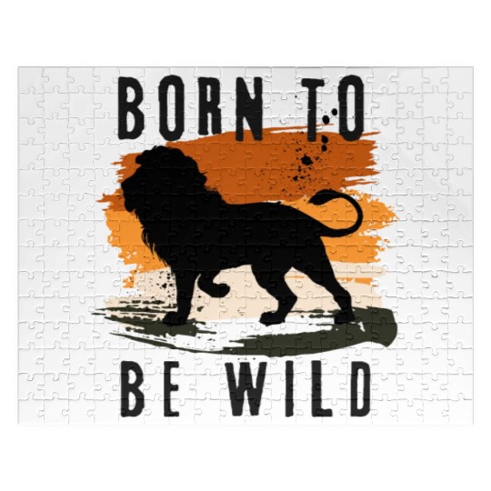 Born to be wild Lion Animal Design Jigsaw Puzzles