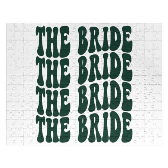 Bachelorette Party The Bride Emerald Green Design Jigsaw Puzzles