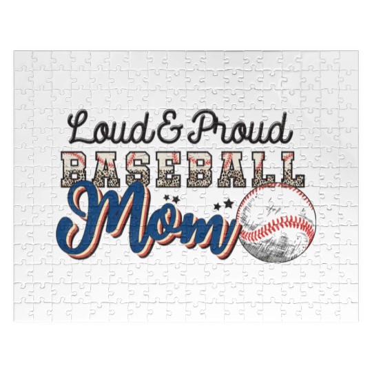 Loud Proud Baseball mom leopard mother's day Jigsaw Puzzles