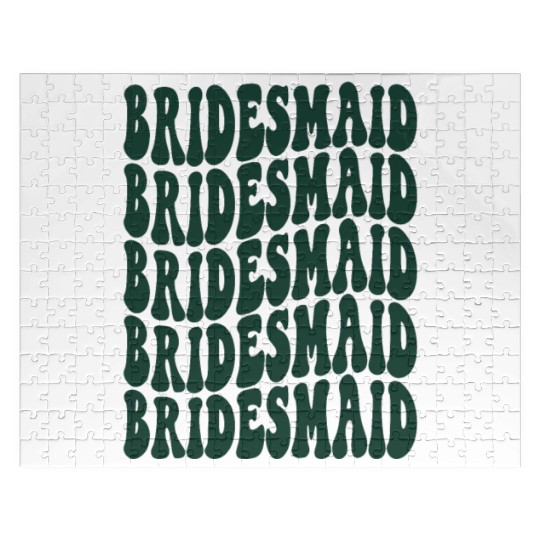 Bachelorette Party Bridesmaid Emerald Green Design Jigsaw Puzzles