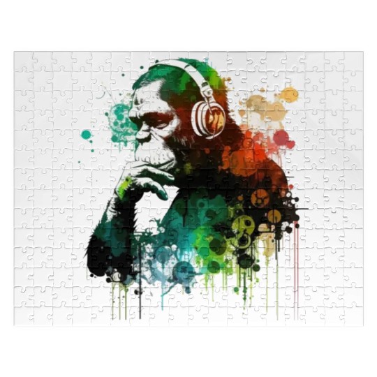 Banksy DJ Monkey Thinker Jigsaw Puzzles