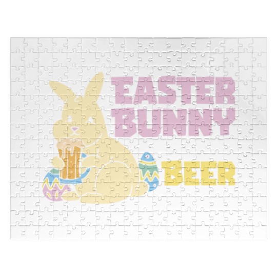 Easter Bunnies Beer Drinking Holiday Rabbit Jigsaw Puzzles