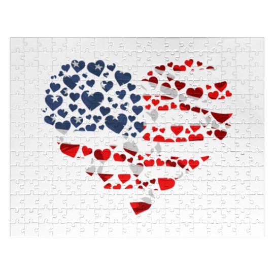 Patriotic America USA Flag 4th Of July American Jigsaw Puzzles