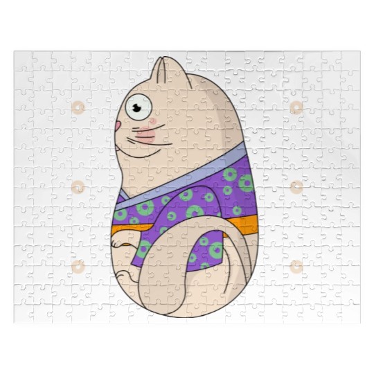 Cute Japanese Cat Side View Open Eyes Jigsaw Puzzles