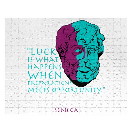 Seneca Stoic Philosophy Quote, Luck Jigsaw Puzzles