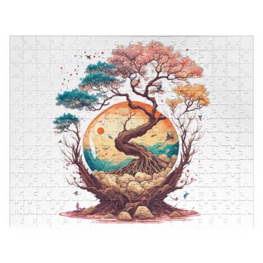 Japanese tree of life cherry blossom flowers Japan Jigsaw Puzzles