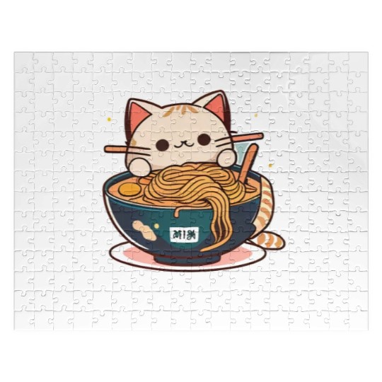 But First Ramen Cat Japanese Tokyo Ramen Noodles Jigsaw Puzzles